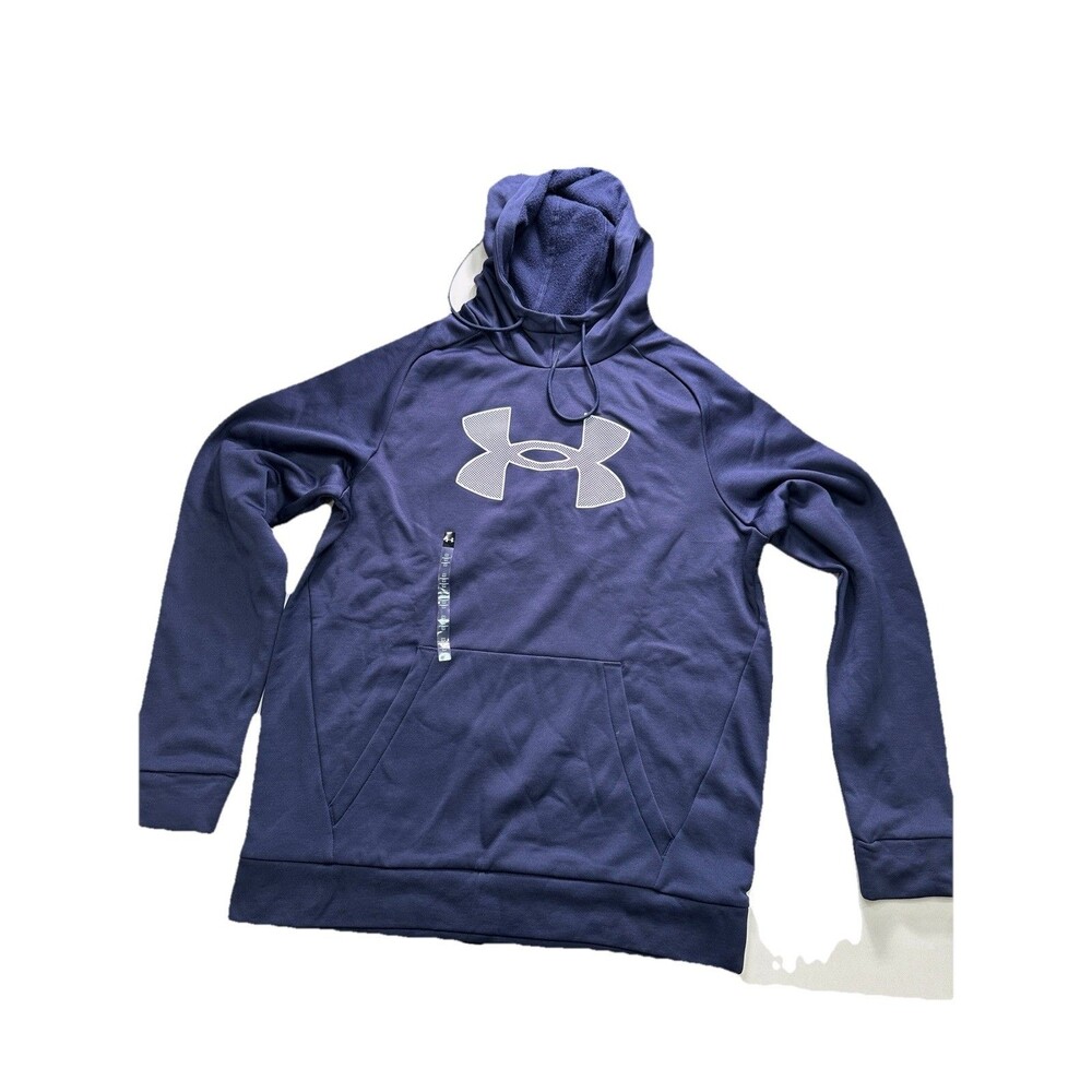 Under Armour Blue Fleece Pullover Hoodie Men's Medium Long Sleeve Polyester